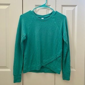 Athleta Girl Criss Cross My Heart Sweater (teal)